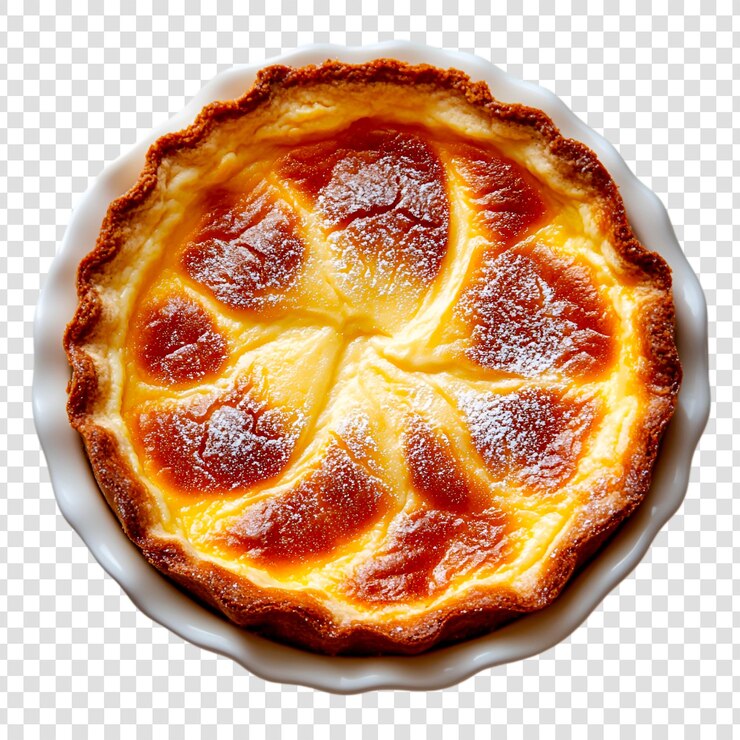 PSD deliciosa tarta de crema de corteza dorada dulce delicioso postre al horno