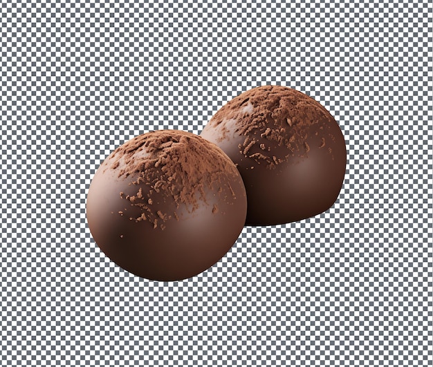 Deliciosa Trufa de Chocolate isolada sobre um fundo transparente