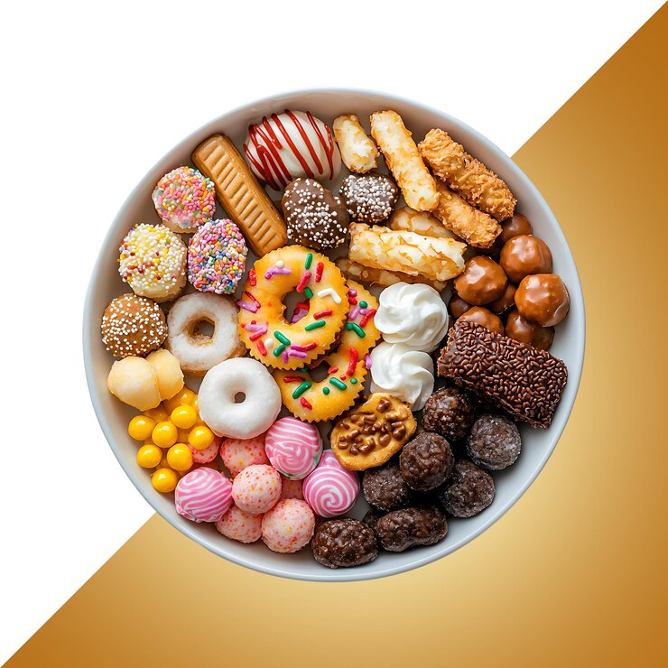 PSD deliciosa variedad de rosquillas, galletas y dulces.