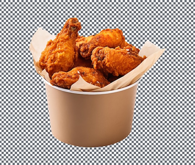 Deliciosas alas de pollo KFC aisladas sobre un fondo transparente