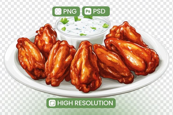 PSD deliciosas asas de frango glaçadas com molho cremoso