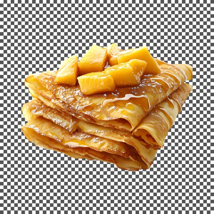 PSD deliciosas crepes de mango aisladas sobre un fondo transparente