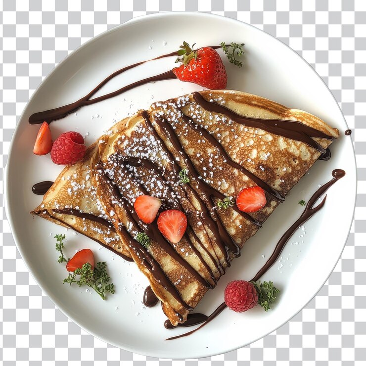 PSD deliciosas crepes de nutella perfectas para postres fondo png transparente
