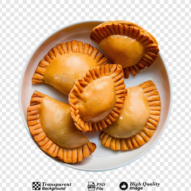 PSD deliciosas empanadas de carne isoladas em fundo transparente