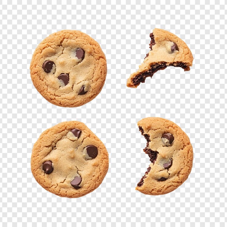 PSD deliciosas galletas de chocolate en primer plano, fotografía de alimentos en estudio para sitios web de panadería y envases de productos