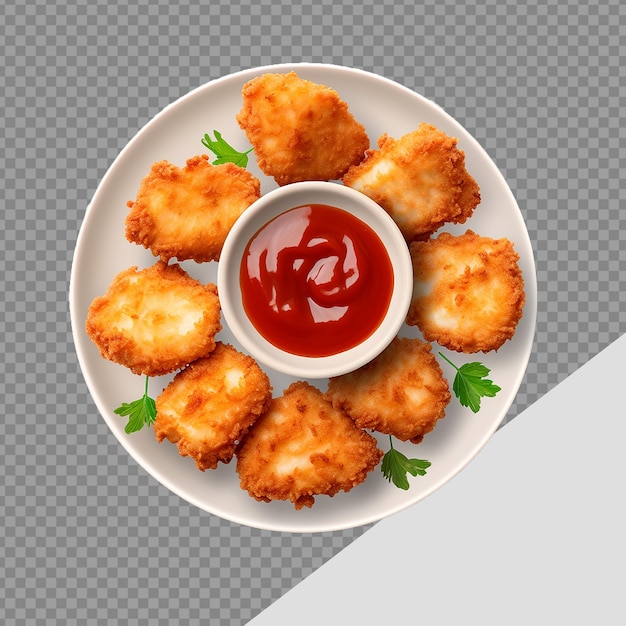 PSD deliciosas nuggets de frango isoladas em fundo transparente