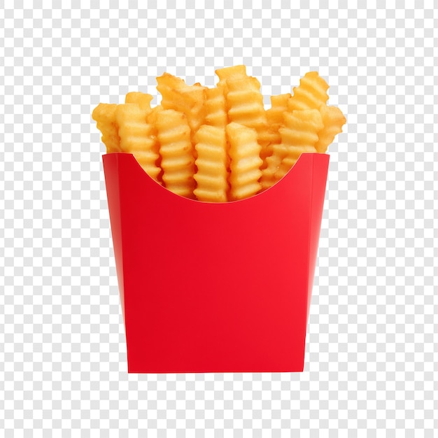 Deliciosas patatas fritas en un recipiente rojo