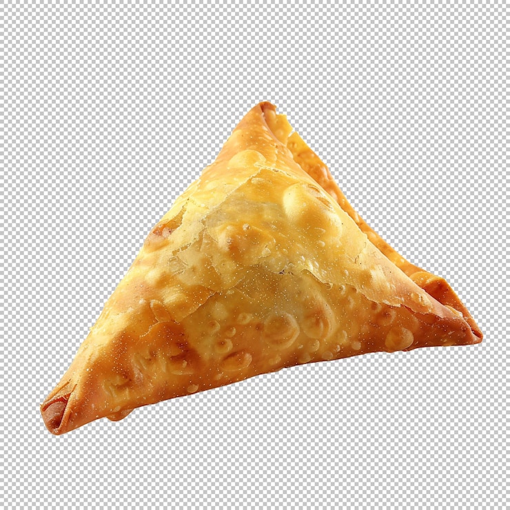 PSD deliciosas samosas indias fritas en primer plano aisladas sobre un fondo blanco o transparente