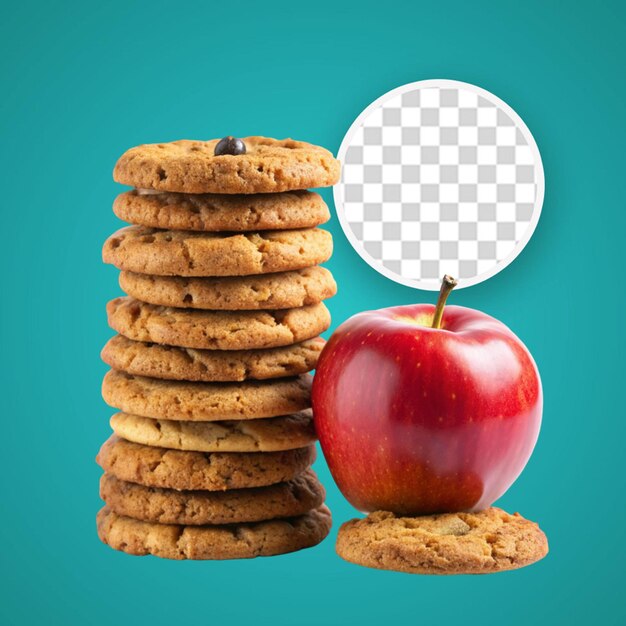 PSD delicioso arreglo de galletas y manzana