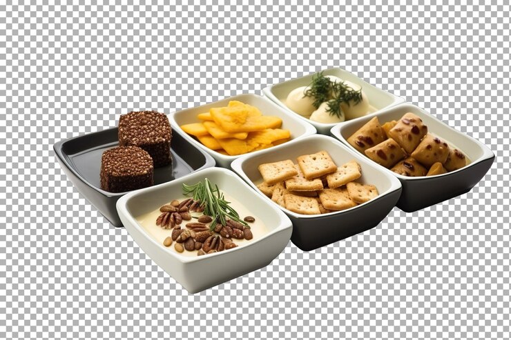 PSD un delicioso arreglo de variados bocadillos y golosinas en un fondo blanco crujiente en fondo blanco o png transparente