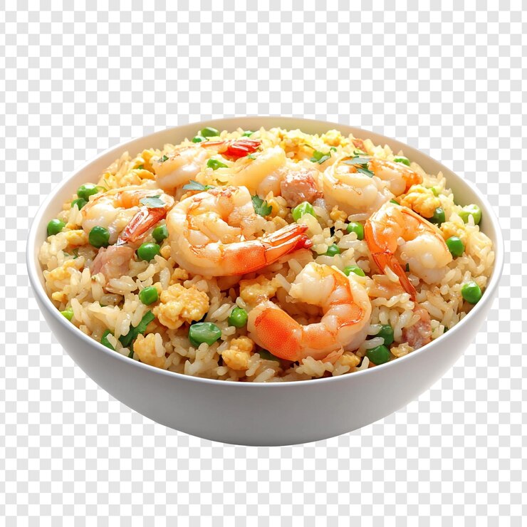 PSD delicioso arroz frito de camarão