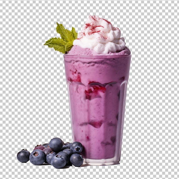 PSD un delicioso batido fresco y paja sobre un fondo transparente