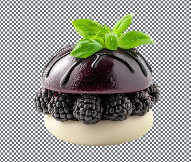 PSD el delicioso blackberry basil bao aislado sobre un fondo transparente