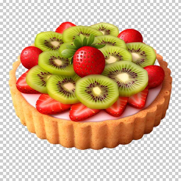 PSD delicioso bolo de morango e kiwi isolado em fundo transparente