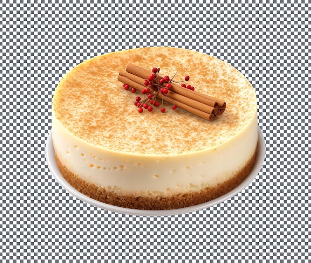 PSD delicioso bolo de queijo eggnog isolado em fundo transparente