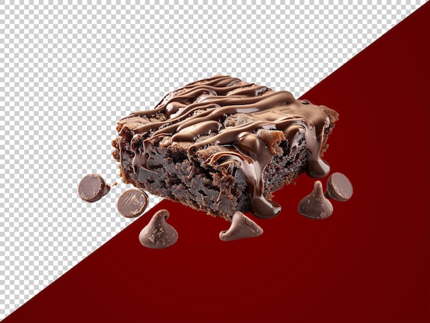 PSD delicioso brownie con fondo transparente