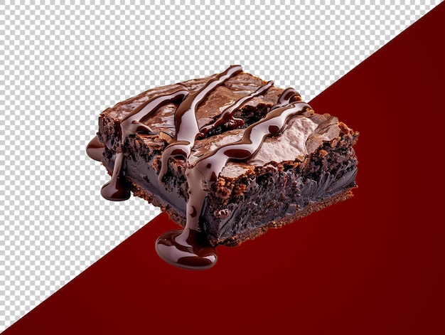 PSD delicioso brownie con fondo transparente