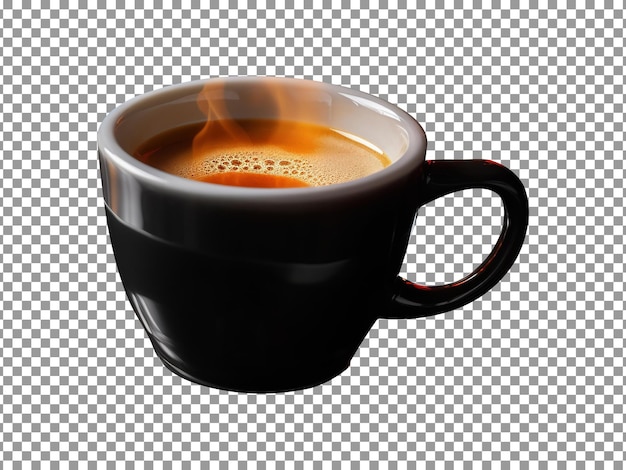 Un delicioso café caliente aislado sobre un fondo blanco
