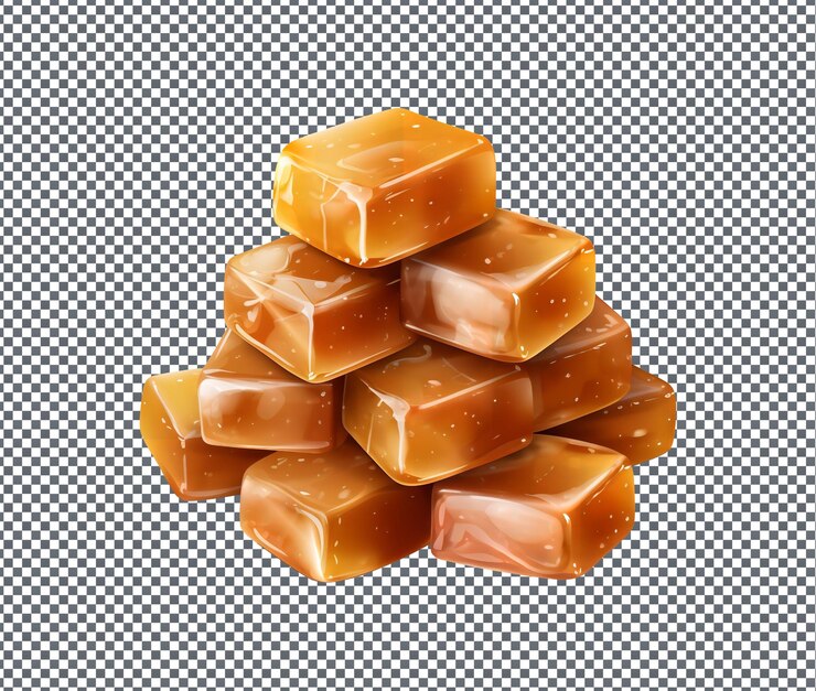 PSD delicioso caramelo duro o masticable aislado sobre un fondo transparente