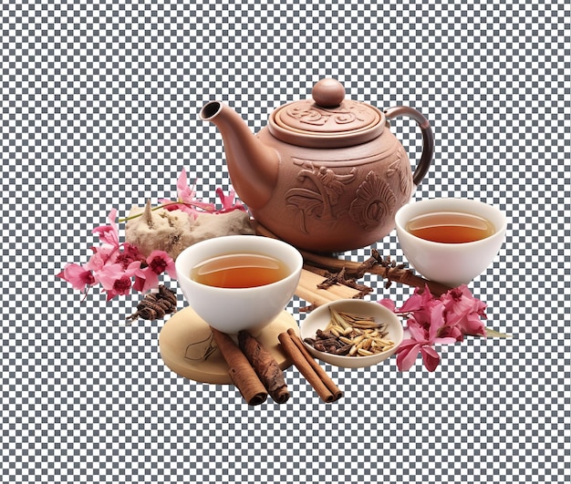 delicioso chá de ervas chinês isolado em fundo transparente