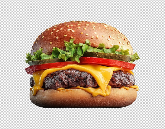 Delicioso Cheeseburger com Ingredientes Frescos