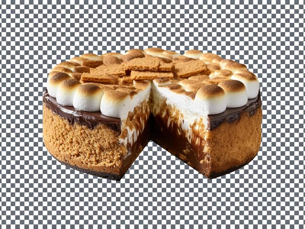 PSD delicioso cheesecake de smores em fundo transparente