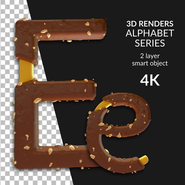 Delicioso chocolate espolvoreado con la letra del alfabeto