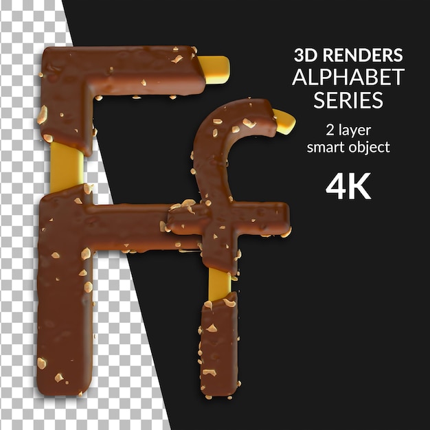 Delicioso chocolate espolvoreado con la letra del alfabeto