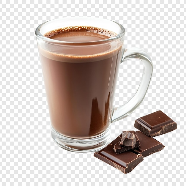 Delicioso chocolate quente com pedaços de chocolate
