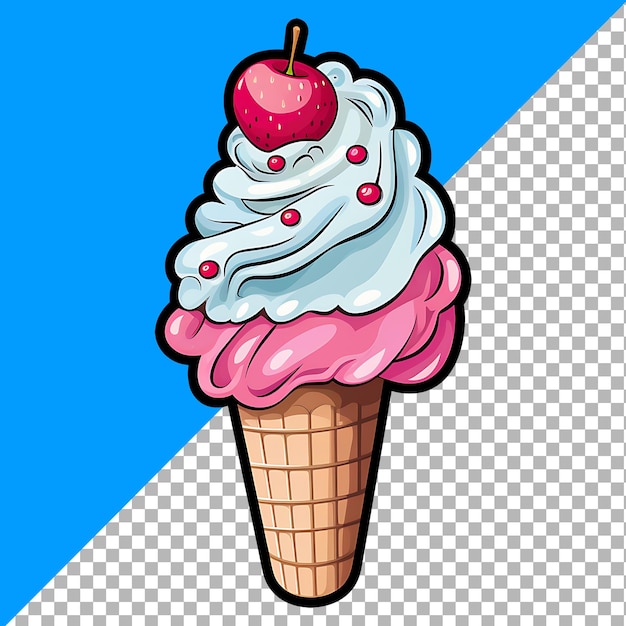 Delicioso clip de helado para la ilustración del diseño de pegatinas.