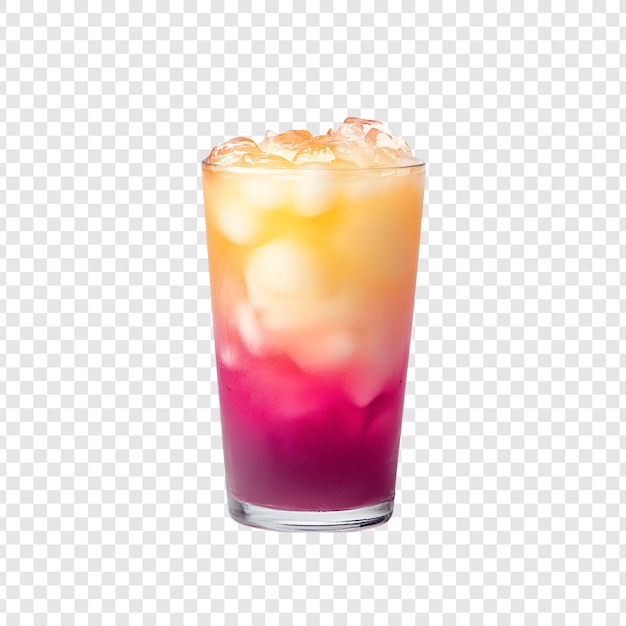 Delicioso copo de frutas tropicais isolado em transparente