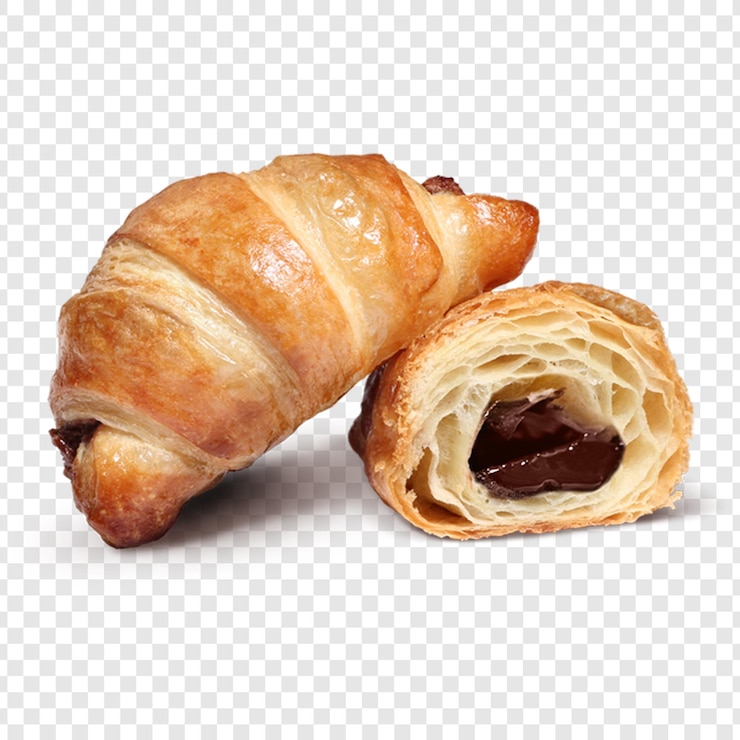 PSD delicioso croissant de chocolate um pequeno-almoço perfeito ou doce deleite