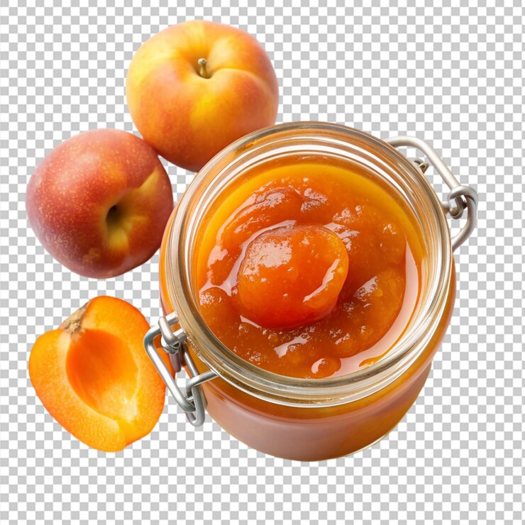 PSD delicioso y delicioso chutney de albaricoque aislado sobre un fondo transparente