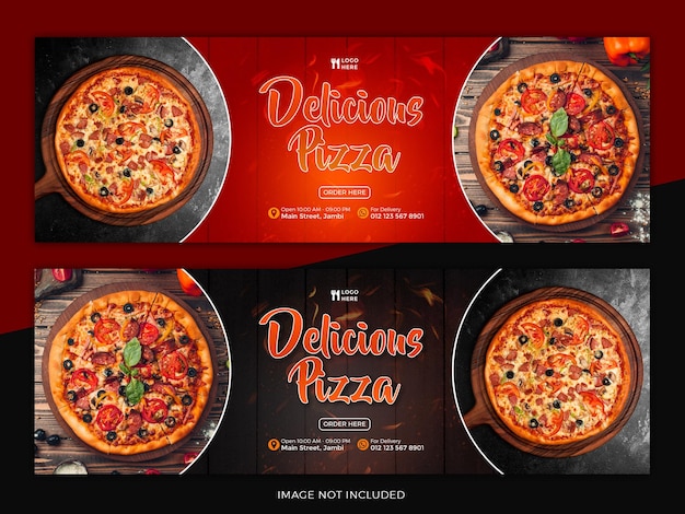 PSD delicioso diseño de conjunto de plantillas de banner de pizza
