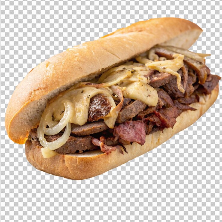 PSD delicioso e picante philly cheesesteak