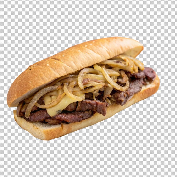 PSD delicioso e picante philly cheesesteak