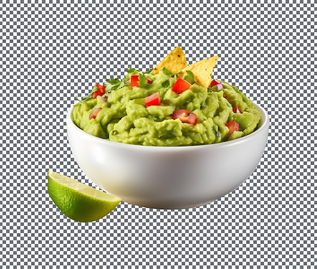 PSD delicioso guacamole isolado em fundo branco