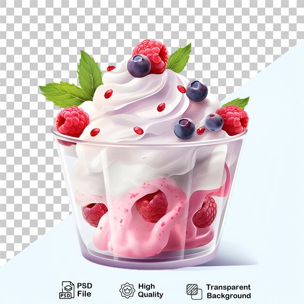 PSD delicioso helado en taza aislado en fondo transparente incluye archivo png