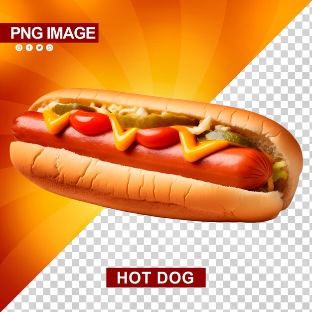 PSD un delicioso hotdog con ketchup y mostaza