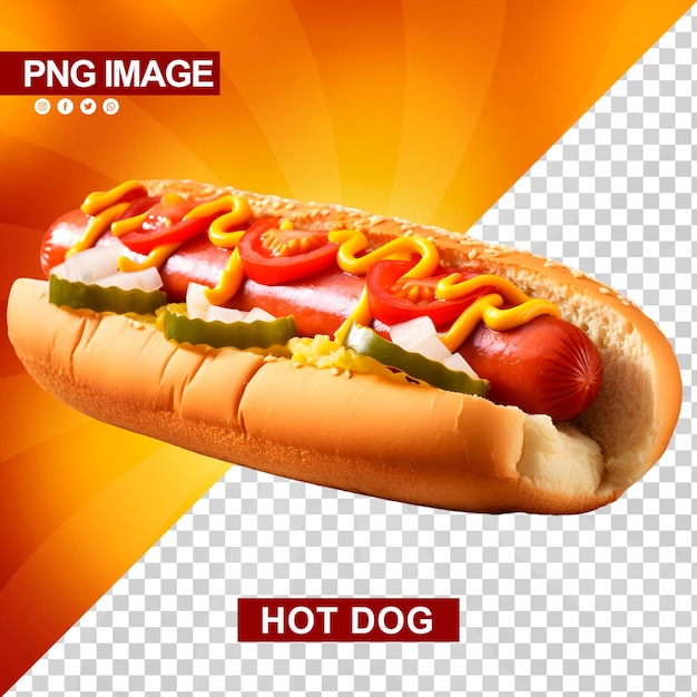 PSD un delicioso hotdog con ketchup y mostaza