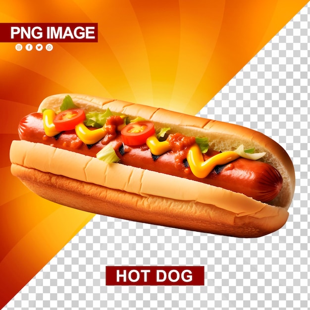 PSD un delicioso hotdog con ketchup y mostaza