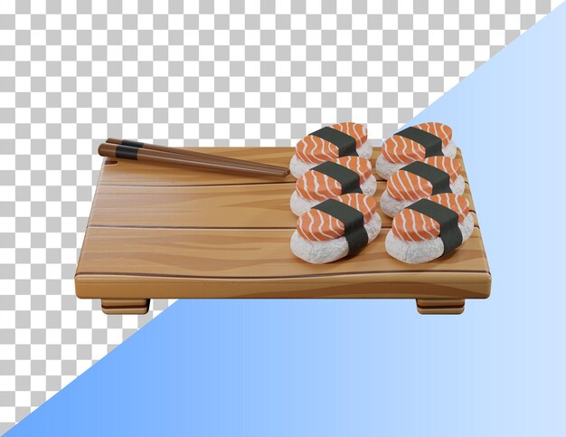 Delicioso ícone de sushi 3d. PSD renderização 3D