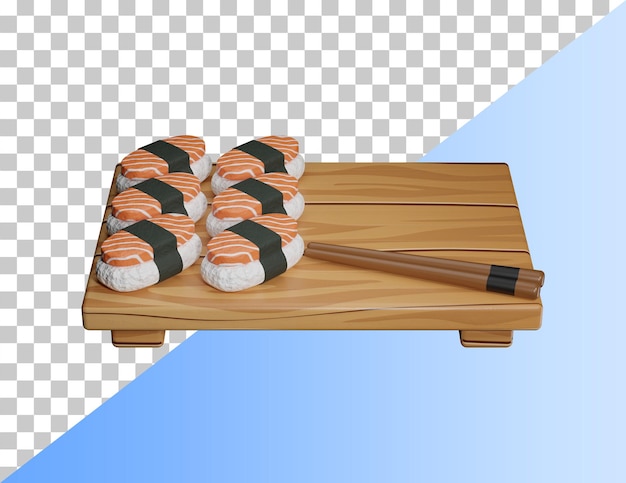 Delicioso ícone de sushi 3d. psd renderização 3d