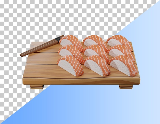 Delicioso ícone de sushi 3d. psd renderização 3d