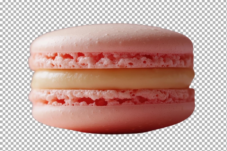 PSD delicioso macarrón rosado con relleno cremoso perfecto para los amantes de los postres y los entusiastas de la comida