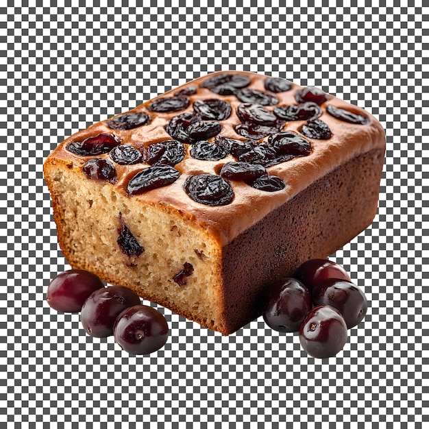 Delicioso pan de ciruelas y nueces aislado sobre un fondo blanco