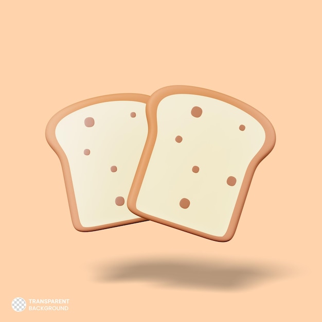 Delicioso pan con nueces aislado 3d render ilustración
