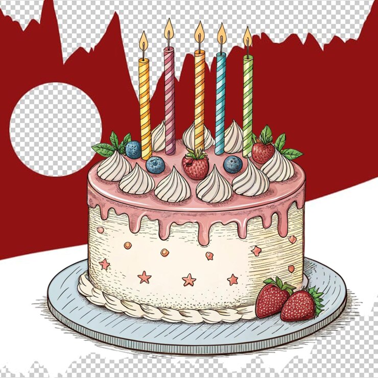 PSD delicioso pastel de cumpleaños.