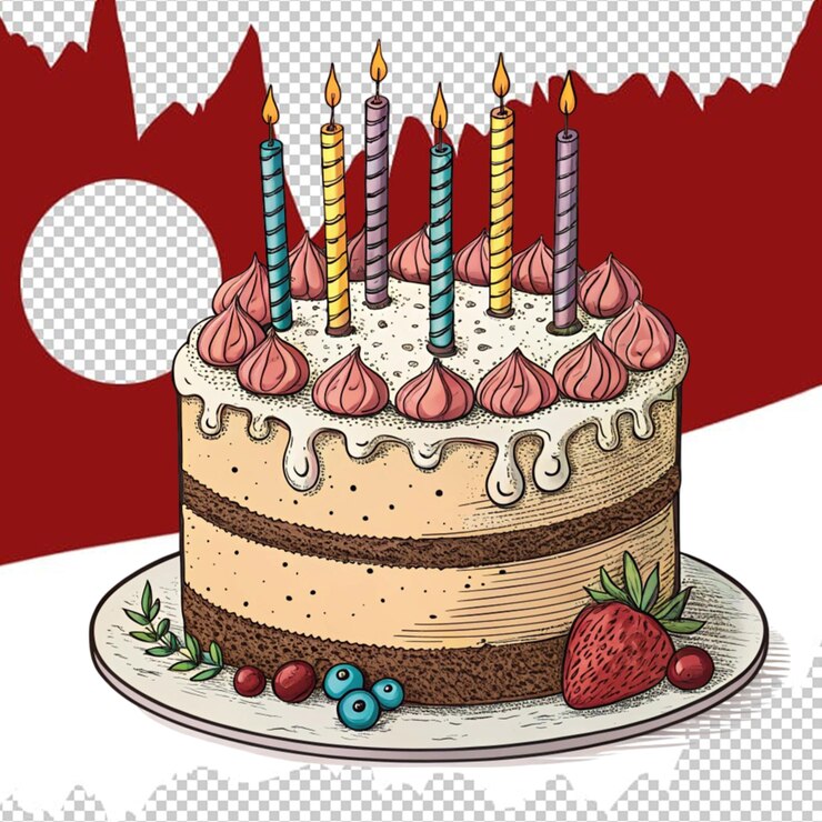 PSD delicioso pastel de cumpleaños.