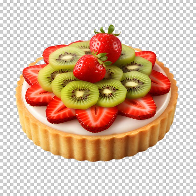 PSD delicioso pastel de fresa y kiwi aislado en un fondo transparente